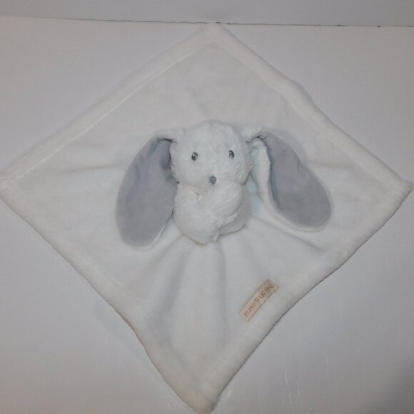 Blankets & Beyond Other - Blankets & Beyond White Bunny Gray ears Plush Security Blanket Baby Lovey Nunu